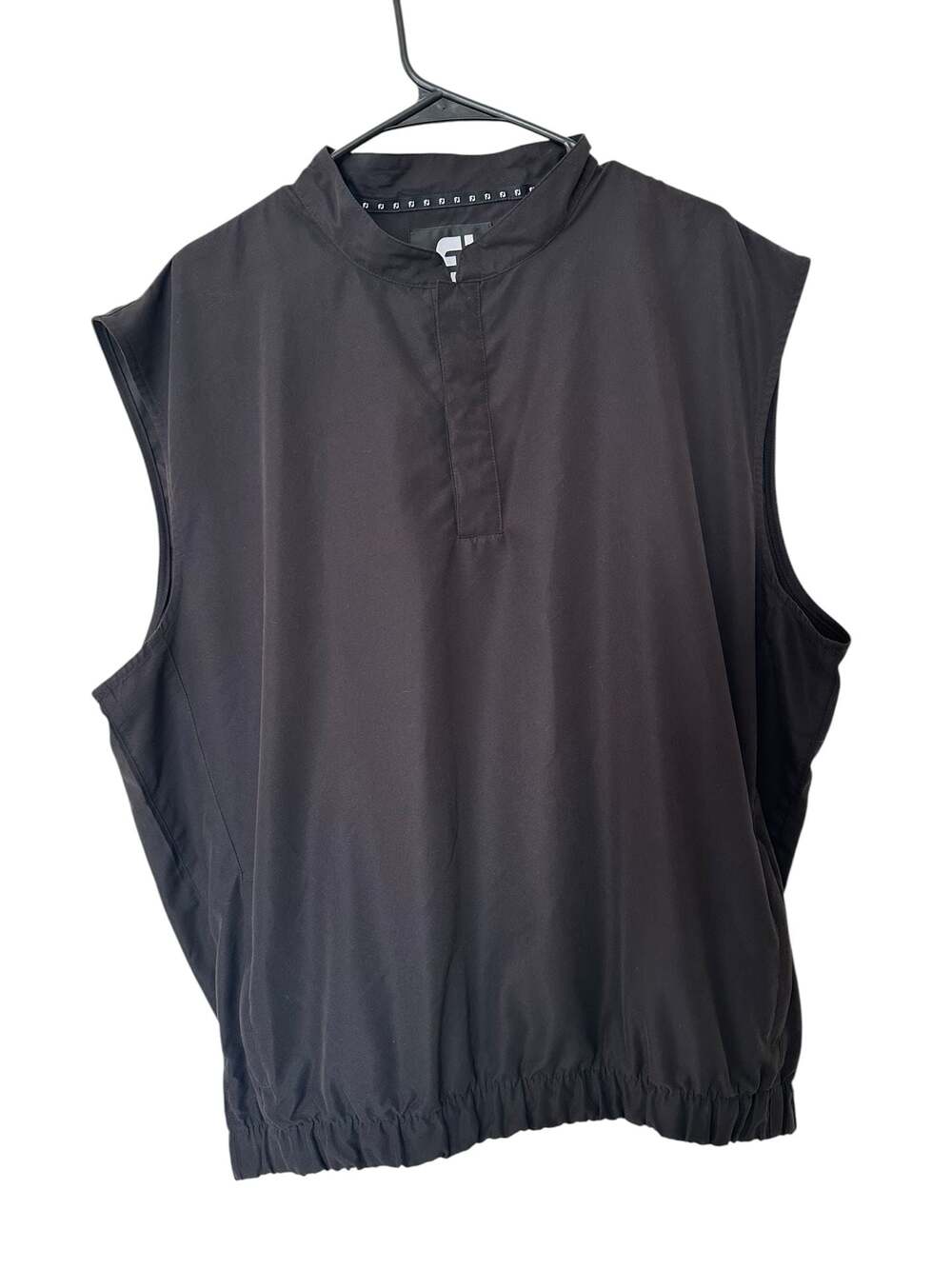 FootJoy Golf Wind Vest Men’s XL Black Sleeveless Pullover 1/4 Snap Performance